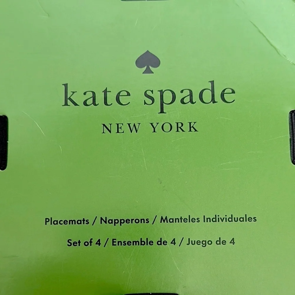 Kate Spade “CHEERS DARLING” Green and White Polka Dot Placemats